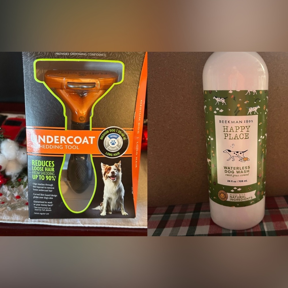 BUNDLE FURminator UNDERCOAT DESHEDDING Tool & BEEKMAN 1802 Waterless Dog Wash